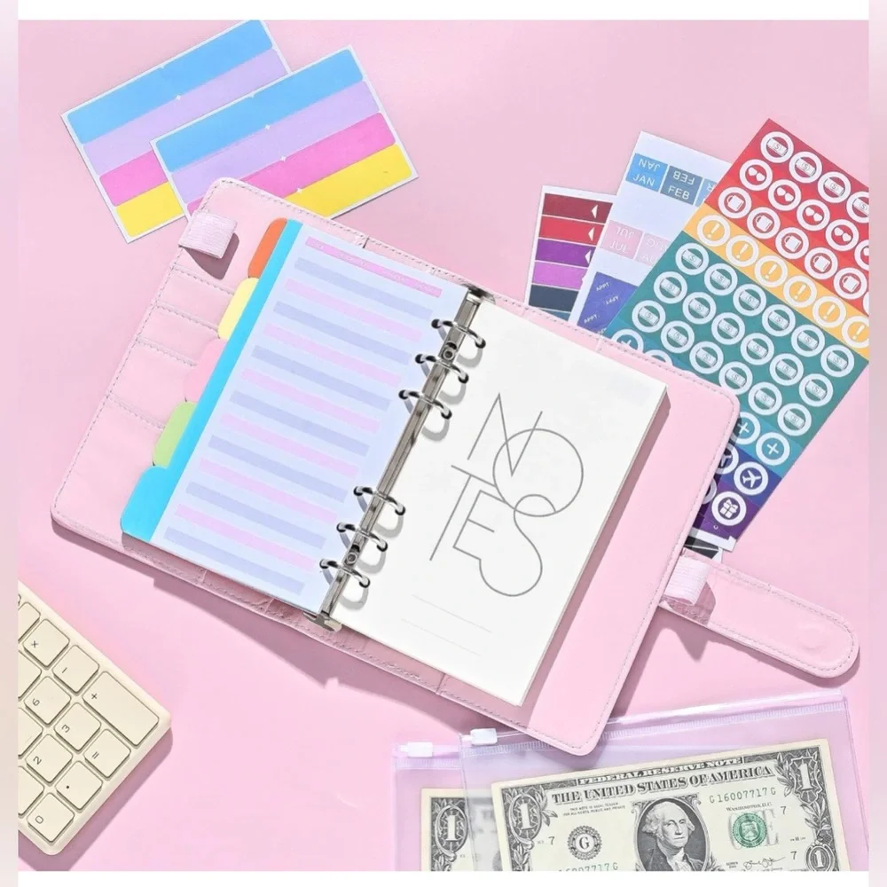 Budget Binder planner With Zipper Envelopes A6 Binder With Cash Envelopes